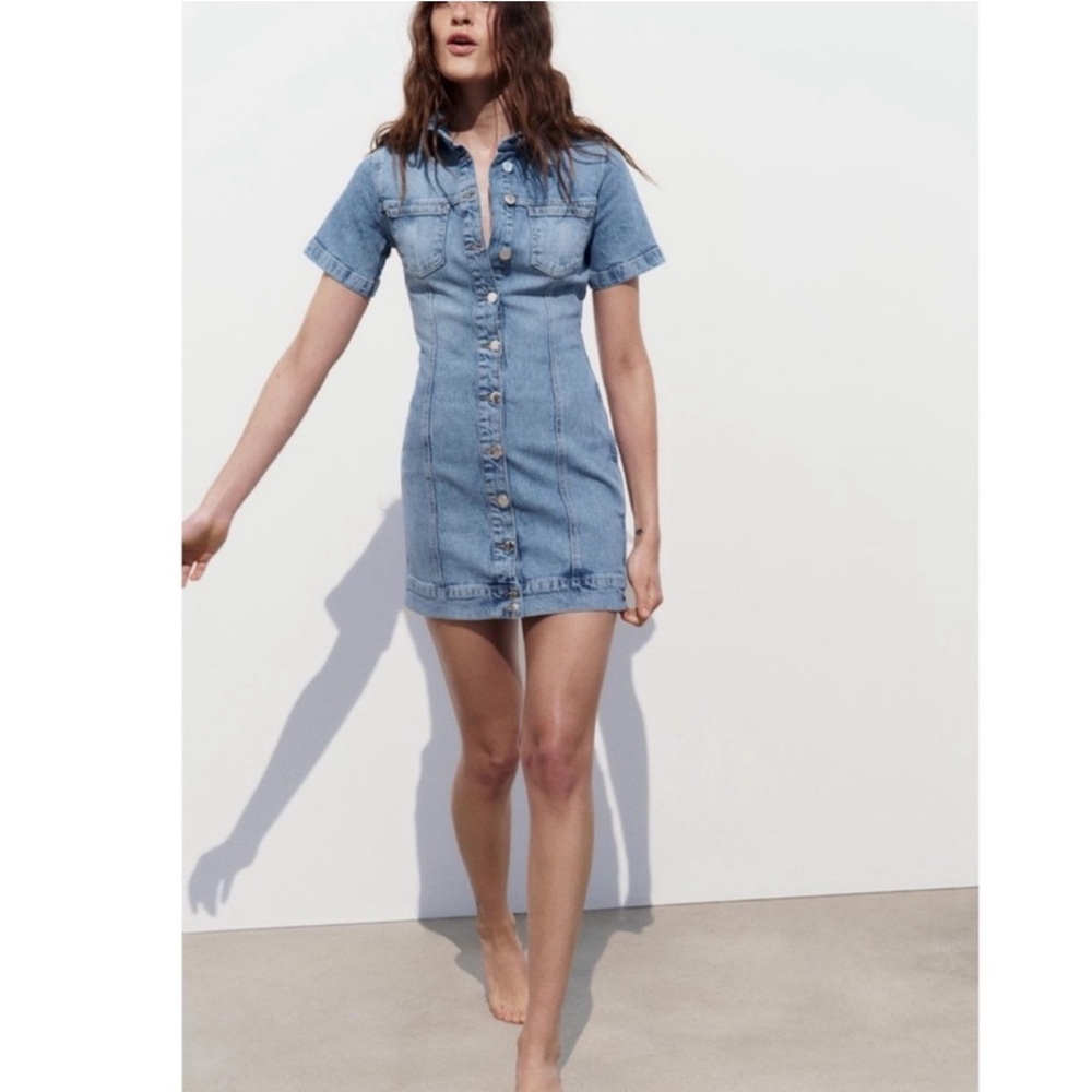 ZARA Z1975 DENIM MINI DRESS